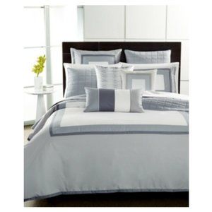 HOTEL COLLECTION MODERN FRAME INDIGO GREY TWIN COM